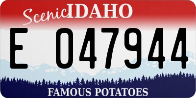 ID license plate E047944
