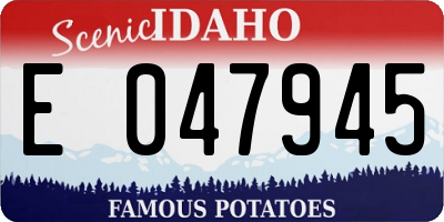 ID license plate E047945
