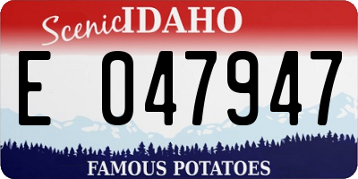 ID license plate E047947