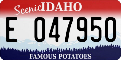 ID license plate E047950