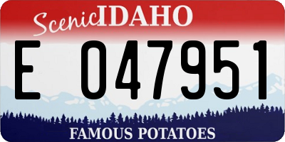 ID license plate E047951