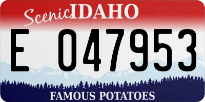 ID license plate E047953