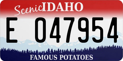 ID license plate E047954