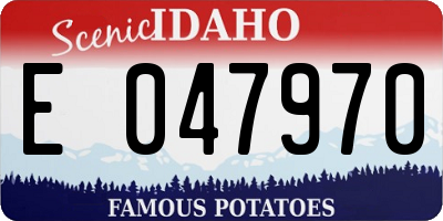 ID license plate E047970