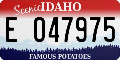 ID license plate E047975