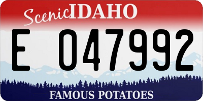 ID license plate E047992