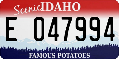 ID license plate E047994