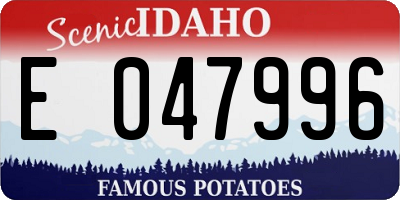 ID license plate E047996