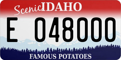 ID license plate E048000