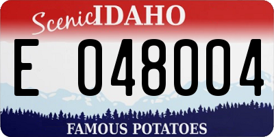 ID license plate E048004