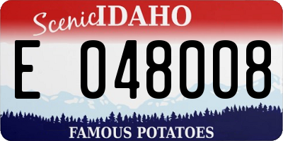 ID license plate E048008