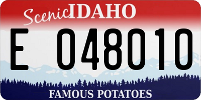 ID license plate E048010