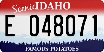 ID license plate E048071