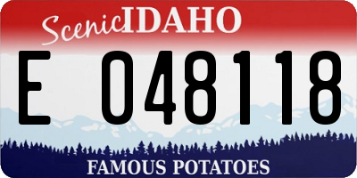ID license plate E048118