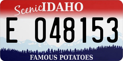 ID license plate E048153