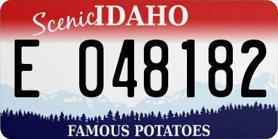 ID license plate E048182