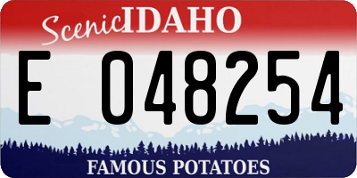 ID license plate E048254