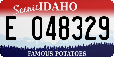 ID license plate E048329