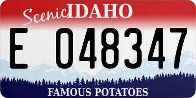ID license plate E048347