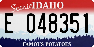 ID license plate E048351