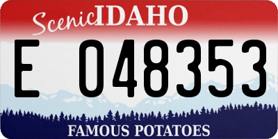 ID license plate E048353