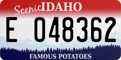 ID license plate E048362