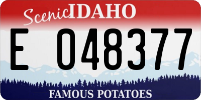 ID license plate E048377