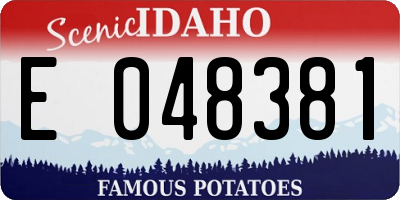 ID license plate E048381