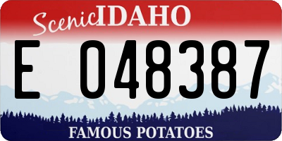 ID license plate E048387