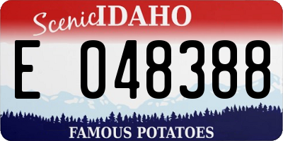 ID license plate E048388