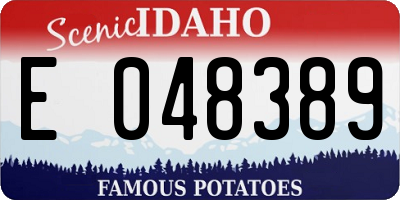 ID license plate E048389