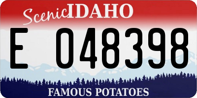 ID license plate E048398