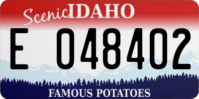 ID license plate E048402