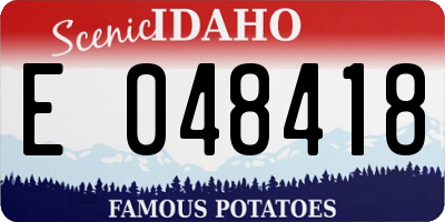 ID license plate E048418