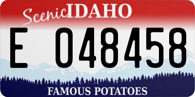 ID license plate E048458