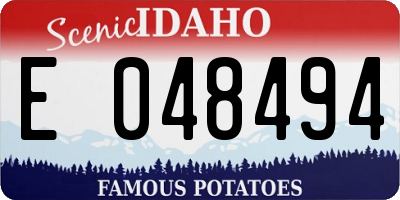 ID license plate E048494