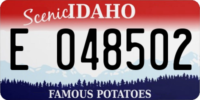 ID license plate E048502