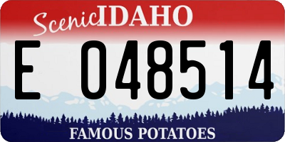 ID license plate E048514