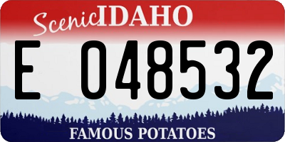 ID license plate E048532