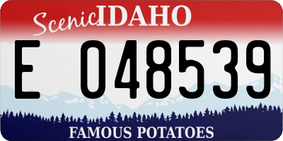 ID license plate E048539