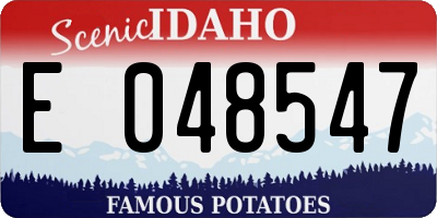 ID license plate E048547