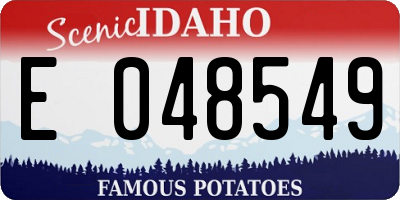ID license plate E048549