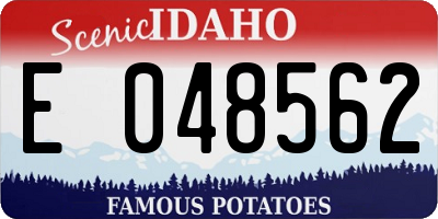 ID license plate E048562