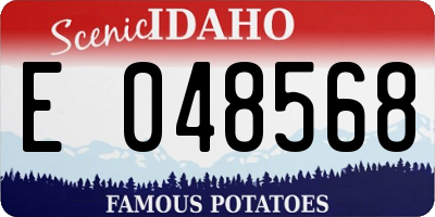 ID license plate E048568