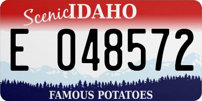 ID license plate E048572