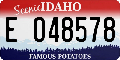 ID license plate E048578