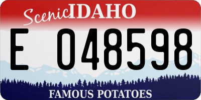 ID license plate E048598