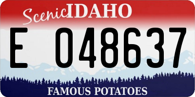 ID license plate E048637