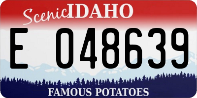 ID license plate E048639