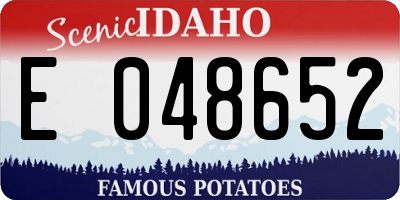 ID license plate E048652